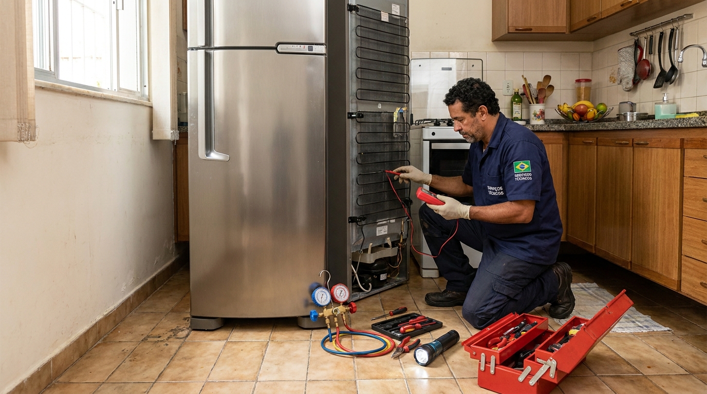 Técnico de conserto de eletrodomésticos em atendimento em Santo André‑SP
